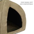 thumbnail image 4 of SUSSEXHOME Pets 13.8 x 13.8 x 13.8 Inches Washable Pet Tent Bed - Cozy Covered Small Cat Bed and Dog Igloo Bed - Dog Cave Bed and Cat House for Indoor Cats - LATTE, 4 of 8