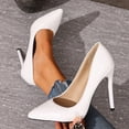 thumbnail image 5 of Stylago Women's Closed Pointed Toe High Heels Dress Wedding Pumps Shoes Leather Trendy Stiletto for Ladies Work Business Size 7 White, 5 of 7