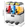 thumbnail image 5 of Commercial 15Lx3 Triple Tank Frozen Drink Maker Slushy Machine with Stainless Steel Body, Adjustable Temperature Control, Up to 180 Cups Capacity for Restaurants Bars Cafes and Parties, 5 of 8