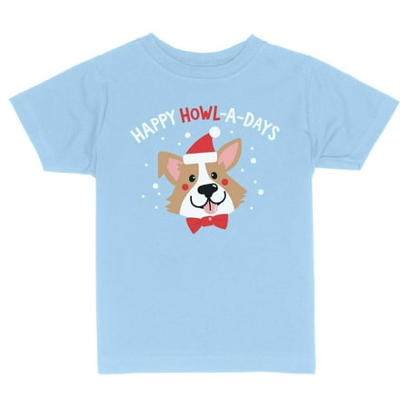 

Happy TeesAndTankYou Howladays Christmas Toddler Kids T-Shirt 2T Light Blue