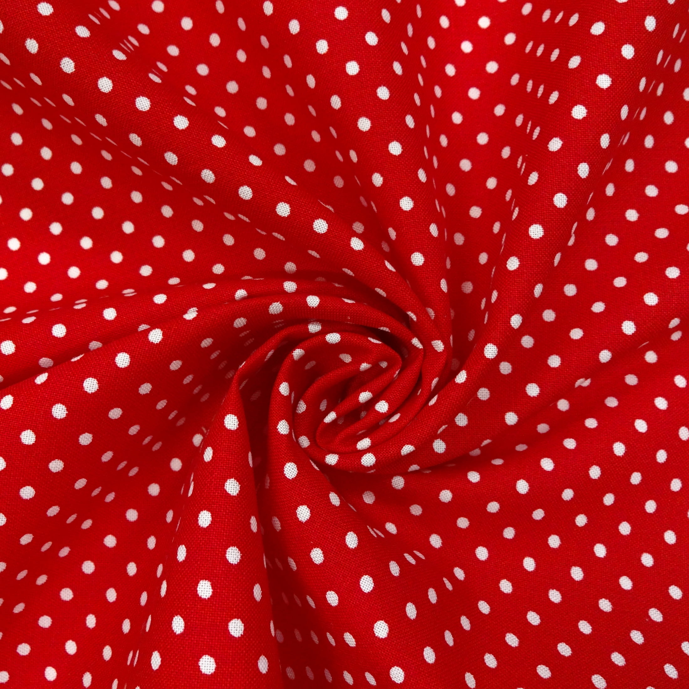 (4 pack) Waverly Inspirations 1 Yard Cut 100% Cotton Medium Dot Print Fabric, Poppy Red, 44" Wide for Quilting & Sewing