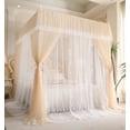 thumbnail image 2 of Mosquiteras de piso estilo palacio para uso doméstico, estilo princesa, cortina de cama de tres puertas, hilo grueso e integrado, 2 of 5