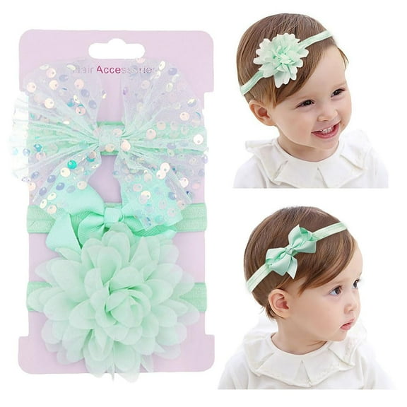 Dalrosia Baby Girl Bows Headband Chiffon Flower Hairband for Newborn Infant Toddler Soft Elastic Hair Bow Accessories for Baby Birthday Party