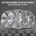 thumbnail image 4 of Wheel Cover Kit, 15 Inch Hubcaps Set of 4 Automotive Hub Caps with Universal Snap-On Retention Rings, 1-Tone ABS Plastic Silver Rim Covers for All Makes, Models (SG-5077-B-15), 4 of 7