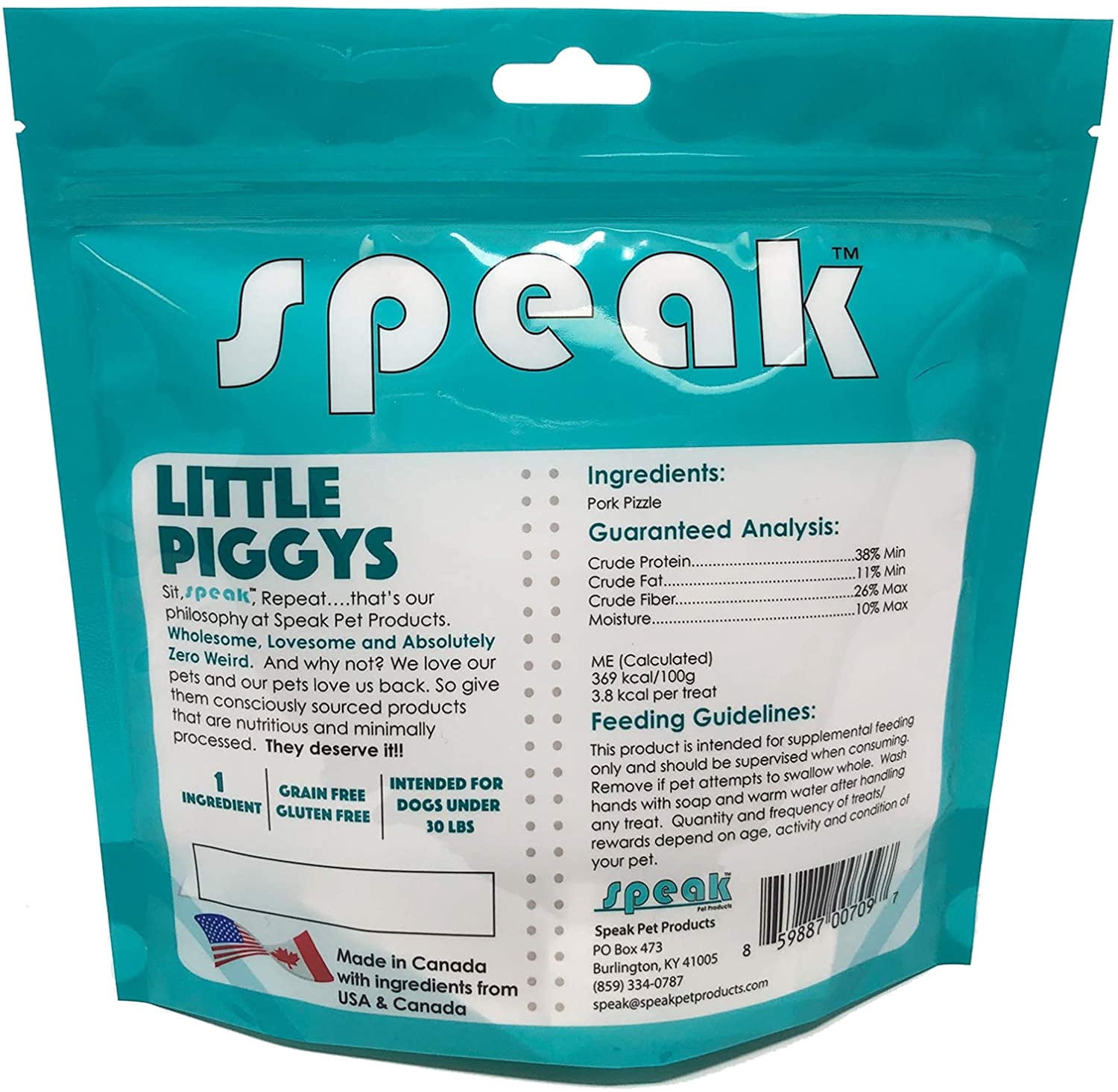 Speak Pet Products Little Piggys Bully Sticks for Dogs, 5", 24 Count