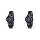 thumbnail image 4 of Guardurnaity Reloj de cuarzo con esfera de estrella Reloj de de metal de cuarzo analógico casual clásico para mujer con correa de acero negro 2piezas, 4 of 6