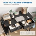 thumbnail image 5 of ZUNMOS Small Desk with Fabric Drawers & Storage Bag Iron Hook, Home Office Computer Desk, Writing Desk for Bedroom, 32 Inch, Black, 5 of 7