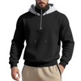 thumbnail image 4 of IWRICH Mens Casual Cotton Hoodies Drawstring Quarter Zip Pullover Sweatshirts M, 4 of 9