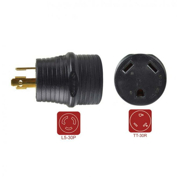 Superior Electric RVA1589 30 Amp Male NEMA L5-30P to 30 Amp Female NEMA  TT-30R Adapter Plug for RV