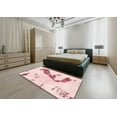 thumbnail image 5 of Ahgly Company Machine Washable Indoor Rectangle Abstract Light Red Pink Area Rugs, 8' x 12', 5 of 7