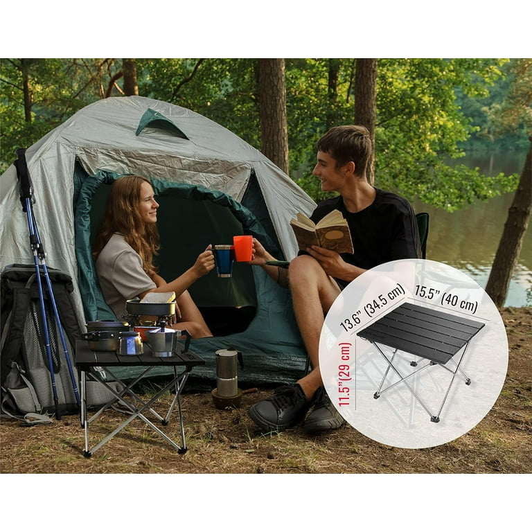 TREKOLOGY Small Camping Table Beach Table Camping Side Table That Fold Up Lightweight Tent Table Folding Camp Table Fold Up Camping Tables Small