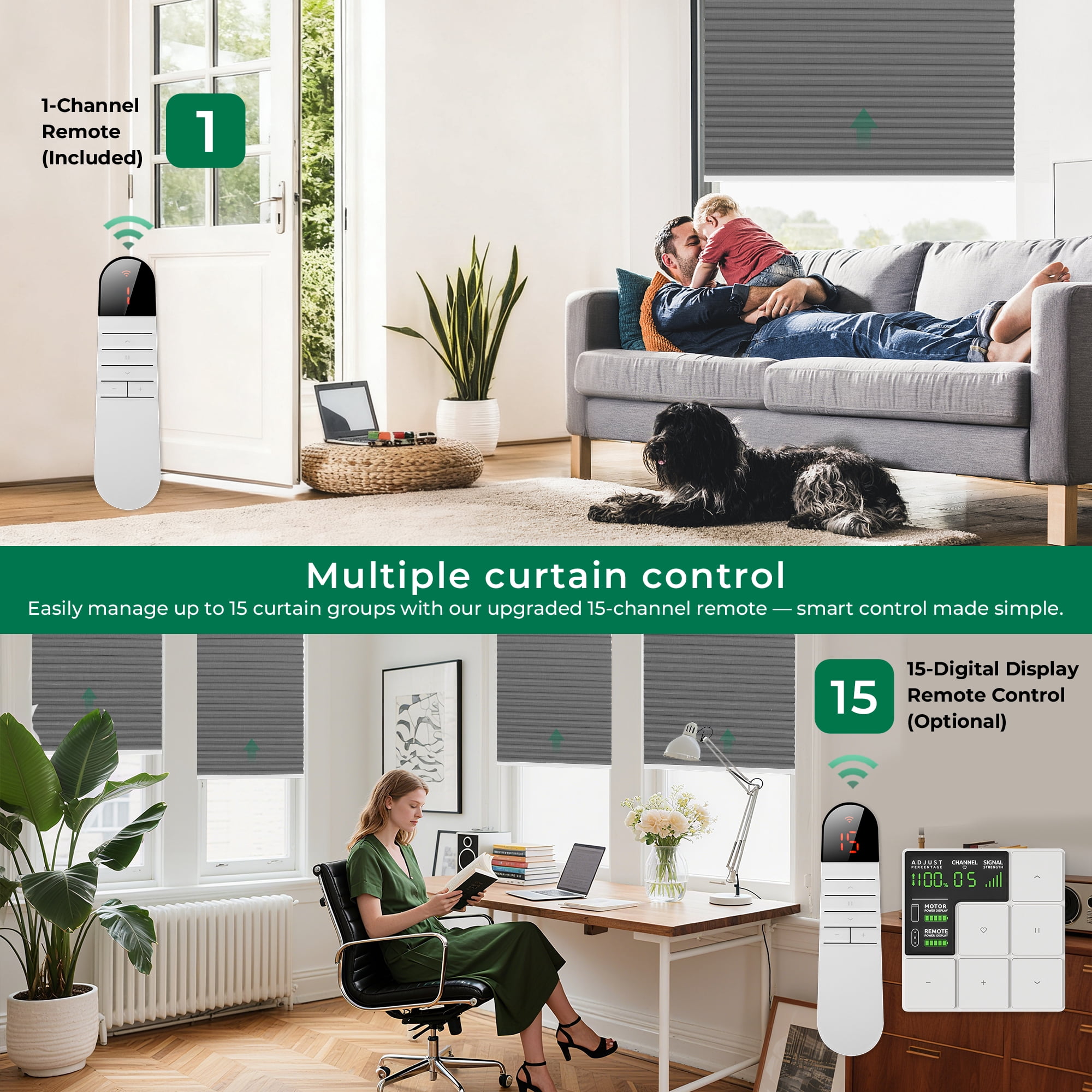 Allesin No Drill Motorized Cellular Shades Quiet Motor 45dB Smart Honeycomb Blinds with App and Voice Control Rechargeable Solar Option Aluminum Rails(45" W x 64" H, 100% Blackout Volcanic Gray)