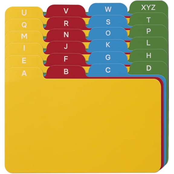 3x5 Index Card Alphabet Tab Dividers 24 pcs (Color)