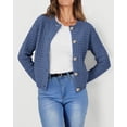 thumbnail image 3 of Suéter PRETTYGARDEN Cárdigan de Punto para Mujer Gris Azul Talla S, 3 of 6