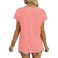 thumbnail image 6 of Horkkom Womens Summer Tops Solid Color V Neck Short Sleeve Shirts Casual Loose T Shirts L, 6 of 6