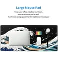 thumbnail image 5 of Japanese Wave Mouse Pad XXL Black Blue Sea Aesthetic Moon Extended Desk Mat 90X40 CM Non-Slip Rubber Base with Stitched Edge Large Playmat for Keyboard Gaming Laptop Office Desktop,35.4×15.7 in, 5 of 6