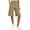 ☪370-Khaki, variant on Women's Solid Linen Blend Shorts with Side Slit - Casual Mid-Thigh Length Bottoms for Summer Relaxation and Breathable Wear