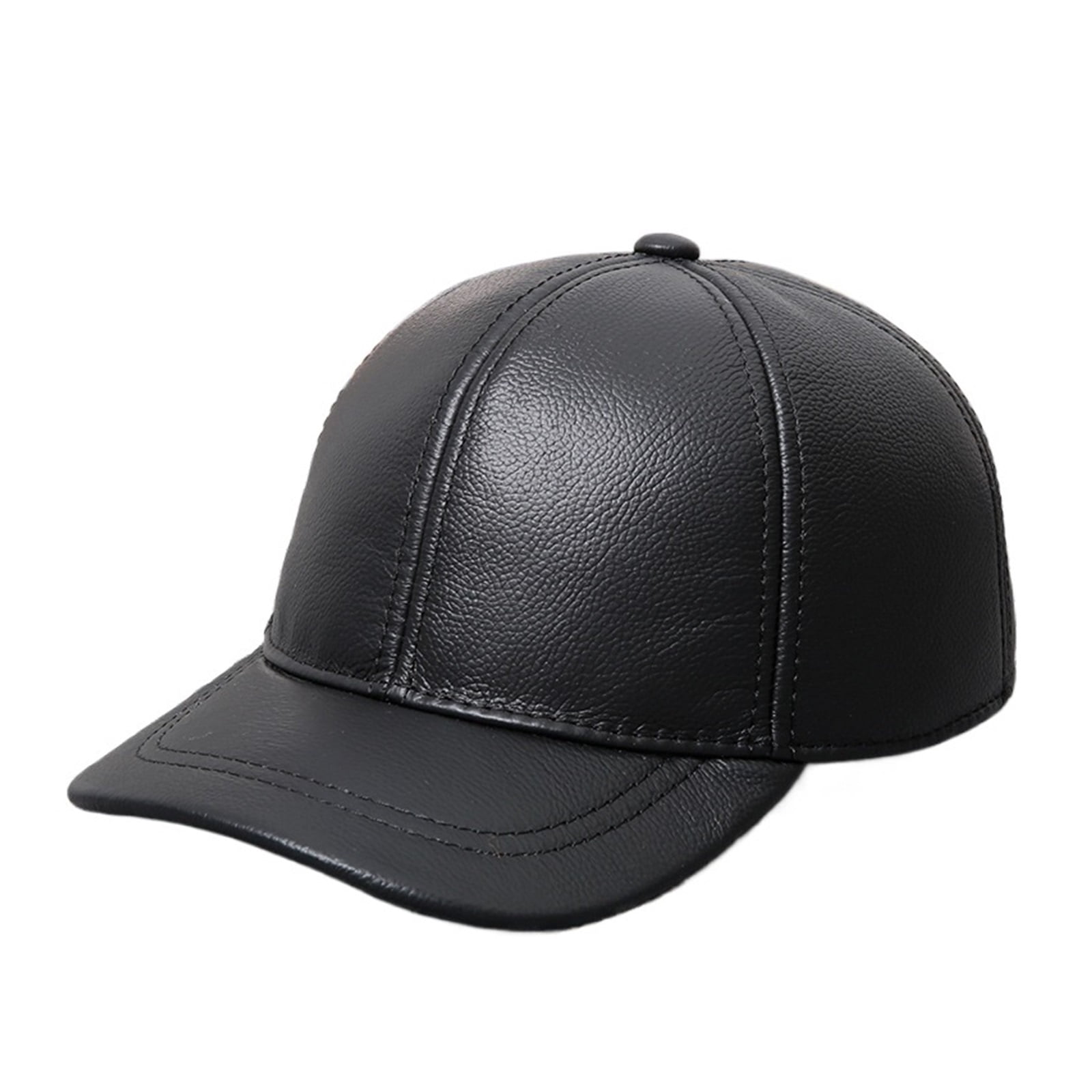 Baseball Leather 100% Genuine Caps For Men And Women With Cowhide Warm Earmuffs Cap Outdoor Leather Sunbonnet Hat ,Fashion Design