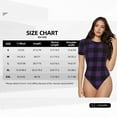 thumbnail image 5 of Uemuo Purple Black Plaid Pattern Women's One Piece Short Sleeve Swimsuit Rash Guard Surfing Modest Quick-drying Swimsuit Beach Essentials-Small, 5 of 9