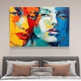 thumbnail image 4 of Abstract Portrait Features Two Female Facial Profiles Poster Decorative Painting Canvas Wall Art Living Room Posters Bedroom Painting,Frame-style,12x18inch(30x45cm), 4 of 8