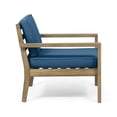 thumbnail image 2 of Noble House Ayaan Outdoor Acacia Wood Club Chairs with Cushions, Set of 2, Brushed Light Brown and Dark Teal, 2 of 12