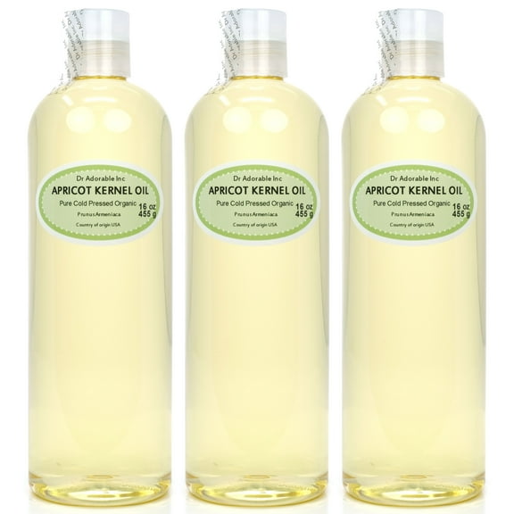 Dr. Adorable - 100% Pure Apricot Kernel Oil Organic Cold Pressed Natural Skin and Hair Care Massage Therapy Aromatherapy - 48 oz