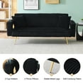 thumbnail image 3 of Aukfa Corduroy Futon Convertible Sofa Bed, Black, 3 of 8