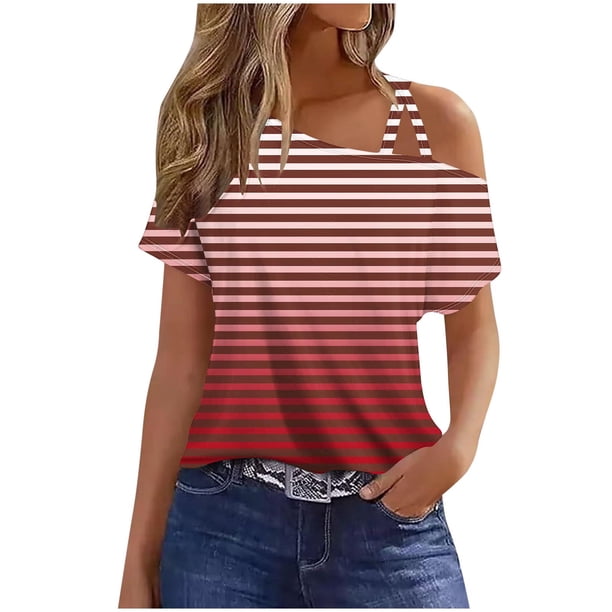 Camiseta de Manga Corta de Camiseta Casual de Manga Corta de Camiseta Casual de Manga Corta Hecha de Cómodo Estante de Imitación para Todo el Uso de Temporada, Camisetas de Mujer