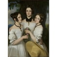 thumbnail image 2 of Johann Nejebse 11x14 Gold Ornate Wood Frame and Double Matted Museum Art Print Titled - Portrait of Three Girls (1839), 2 of 4