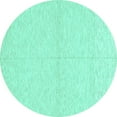 thumbnail image 1 of Ahgly Company Machine Washable Indoor Round Solid Turquoise Blue Modern Area Rugs, 8' Round, 1 of 4