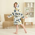 thumbnail image 2 of FORMRS Niños Bathrobe Unisex Hooded Robe Soft Plush Pajamas Sleepwear, Size 7-9T, Yellow Cartoon Truck Pattern, 2 of 7