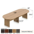 thumbnail image 2 of GOF 10 ft. Walnut Conference Room Table - Modern Office Desk for Meetings, High-Quality Laminate Finish, 2 of 5