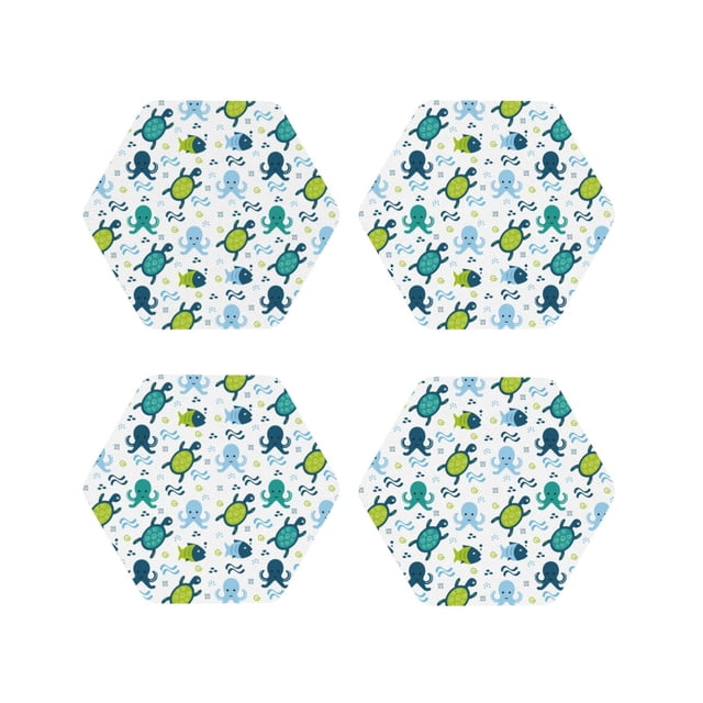Lot de 4 Dessous de verres rétro - produit cuisine