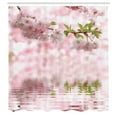 thumbnail image 2 of Ambesonne Flower Shower Curtain, Tender Floral Branch Water, 69"Wx70"L, Pale Pink Fern Green, 2 of 4