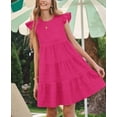 thumbnail image 6 of Summer Dresses for Women Ruffle Sleeve Mini Babydoll Dress Beach Casual Loose Flowy Dresses Sundress, 6 of 6