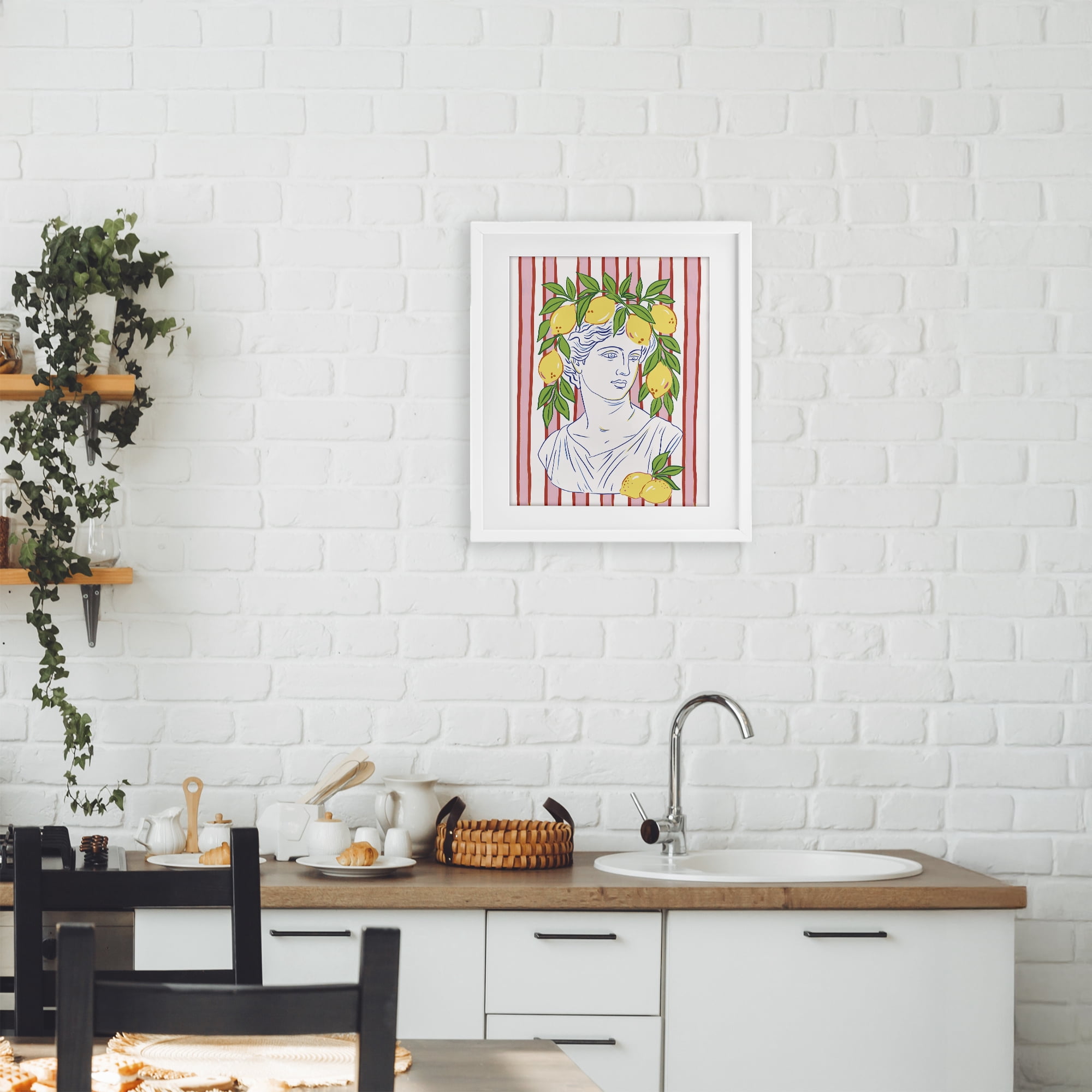 Stupell Industries La Limona Sculpture Face White Framed Print Under Glass, design by Radhika Modi