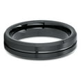 thumbnail image 2 of 6mm Black Tungsten Ring,Tungsten Carbide Ring,Engagement Ring,Black Wedding Ring,Anniversary Ring,Beveled Edges,Comfort Fit, 2 of 4
