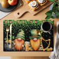 thumbnail image 2 of St. Patrick's Day Placemats Set of 8, Green Lucky Shamrocks Harp Beer Black Placemats for Dining Table, Place Mats for Kitchen Tabletop, Waterproof Wipeable Dining Table Mats Set, 2 of 9
