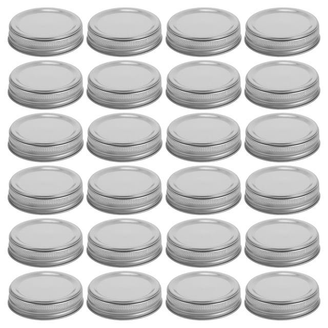 24 Sets of Wide Mouth 70mm Jar Lids and Rings for Canning Reusable Jar Lids and Bands Kit Large Covers for Canning Supplies