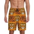 thumbnail image 1 of Bingfone Tiger for Men's Short Pajama Pants, Elastic Waist Drawstring Summer Shorts-X-Large, 1 of 6