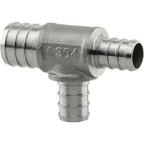 Boshart Plumbeeze PEX Tee PE-PS-T070505 - Stainless Steel, Durable - 3/4 In. x 1/2 In. x 1/2 In.