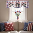 thumbnail image 4 of Independence Day Tie Up Valances Curtain, Adjustable Kitchen U. S. Flag Red White Blue Poppy Colorful Plaid Valances for Windows Decor, Rod Pocket Short Curtains Set for Bedroom/Bathroom, 42"x12", 4 of 9
