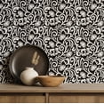 thumbnail image 5 of S4Sassy Peel & Stick Vinyl Wallpaper, Classic Motif Floral Wallpaper Contact Paper Waterproof - Black, 25"X 60", Removable Wall Covering For Home Decor In Bedrooms, Renter Spaces, Cabinets, 5 of 9