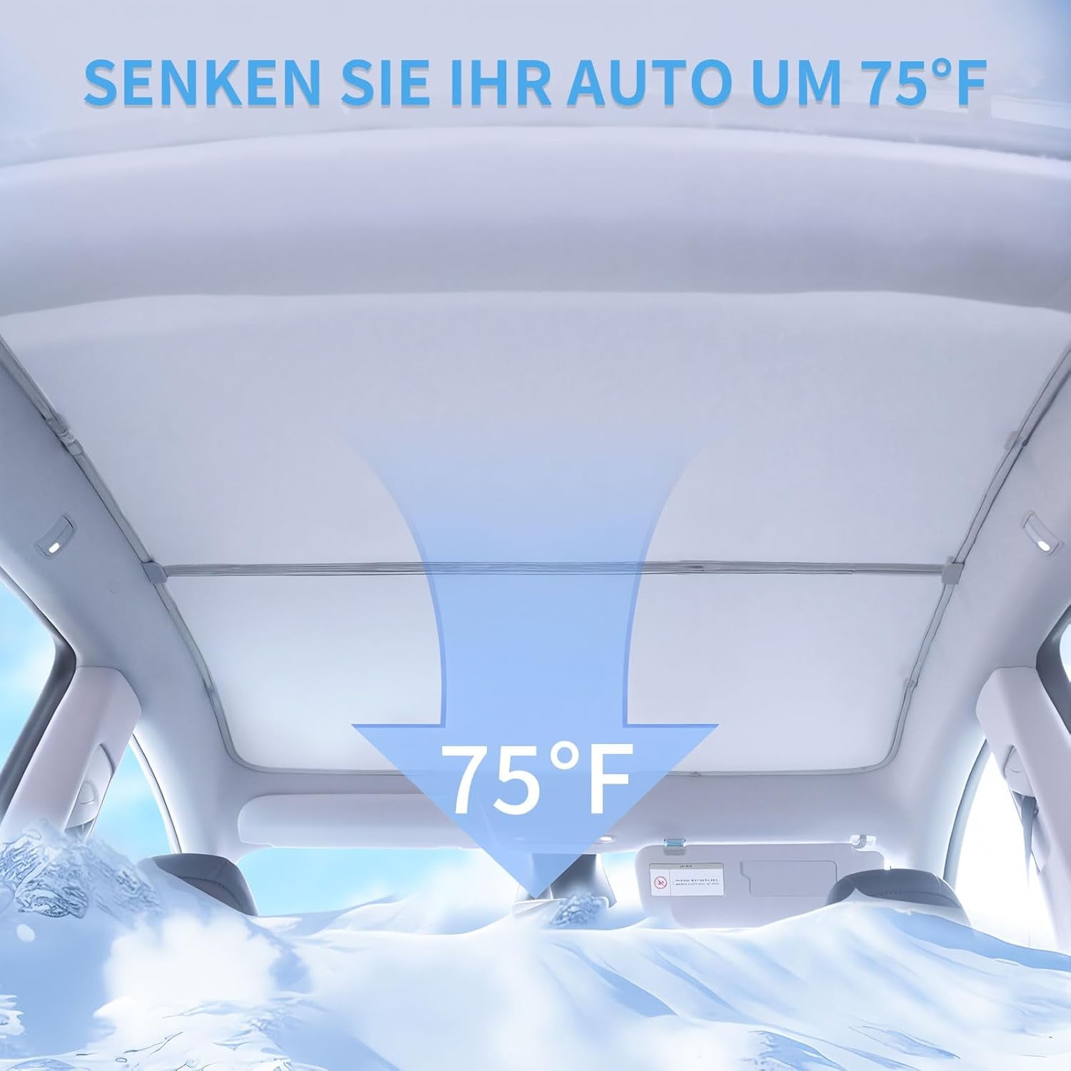 Upgrade Sunshade Roof for Tesla Model Y Juniper 2025 Heat Insulation Foldable Glass Sunroof Shade [No-Sagging, No Gaps, Ice-Crystal Coatings], Beige