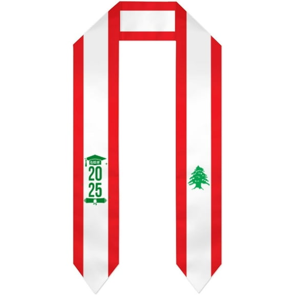 Class of 2025 Lebanon Flag Graduation Stoles Shawls Sash International Study Graduate Scarves