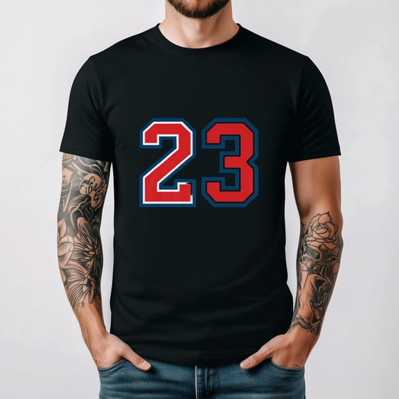Red And Blue Sports Number 23 Jersey Retro Team Fan Graphic Unisex T-Shirt up to 5XL