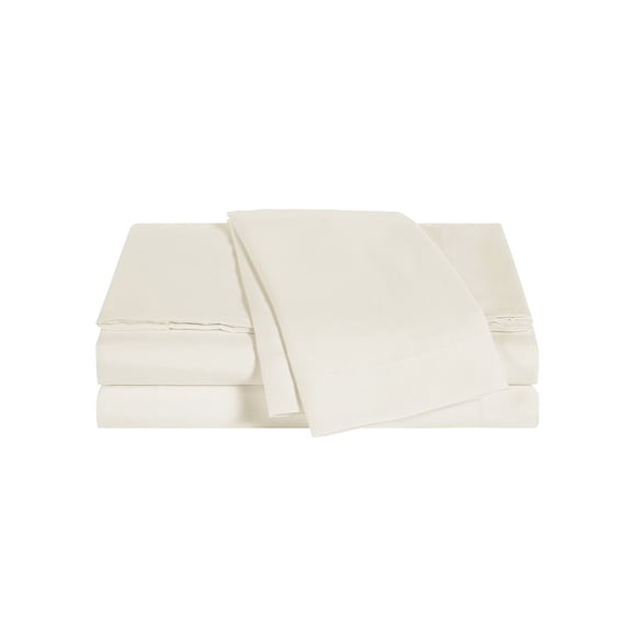 WELLBEING Ensemble de Draps Ivoire 300 Fils au Pouce Carré Très Grand California Très Grand