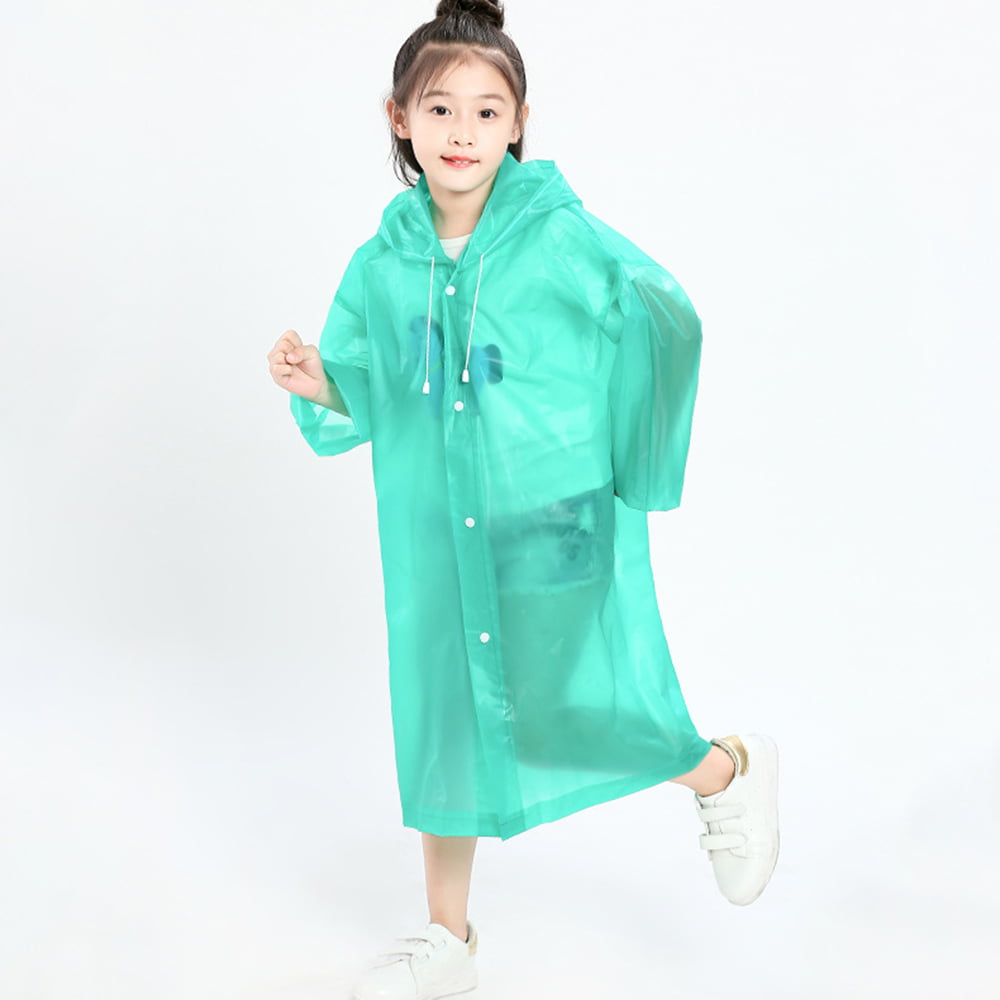 Children's Raincoat Thickened Waterproof Girls Boy Rain Coat Kids Clear ...