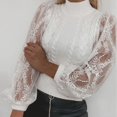 thumbnail image 5 of Fesfesfes Women Sweaters O-Neck Loose Casual Solid Fashion Long-Sleeved Knitted Lace Sweater Plus Size $10, 5 of 9