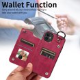 thumbnail image 5 of Nalacover for iPhone 11 Wallet Case with Card Slots & Metal Finger Ring, Durable PU Leather Back Double Magnetic Botton Flip Kickstand Purse Shockproof Phone Case,Red, 5 of 10